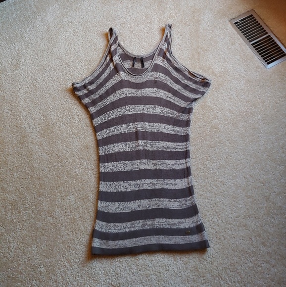 Guess striped long tunic sweater tank - Picture 1 of 5